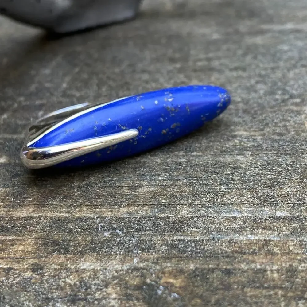 NEW Silver & Lapis Deco Statement Ring